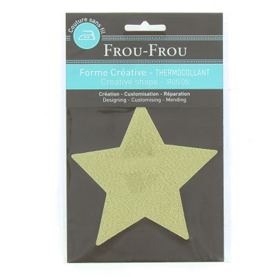 THERMOCOLLANT ETOILE TOUT CE QUI BRILLE 11x11cm Frou-Frou OR SCINTILLANT