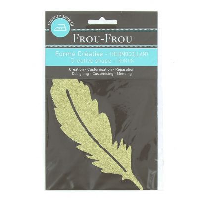 THERMOCOLLANT PLUME TOUT CE QUI BRILLE 11x11cm Frou-Frou OR SCINTILLANT