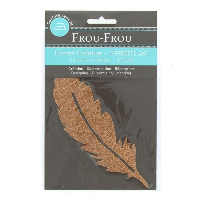 THERMOCOLLANT PLUME TOUT CE QUI BRILLE 11x11cm Frou-Frou CUIVRE SCINTILLANT