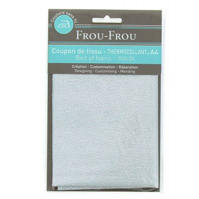 THERMOCOLLANT TISSU TOUT CE QUI BRILLE A4 Frou-Frou ARGENT SCINTILLANT