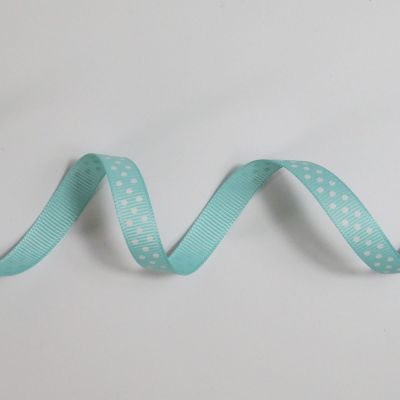 Bobinette ruban 4mx10mm Gros grain pois Lagoon