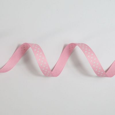 Bobinette ruban 4mx10mm Gros grain pois Rose