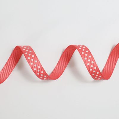 Bobinette ruban 4mx10mm Gros grain pois Corail