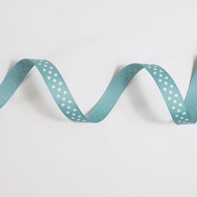 Bobinette ruban 4mx10mm Gros grain pois Vert emeraude