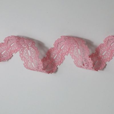 Bobinette dentelle 4mx22mm Dentelle Rose