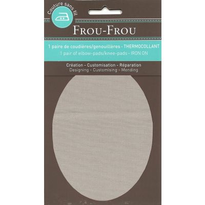 Genouillères-coudières thermocollantes Frou-frou 8, x12,1cm Uni Beige clair