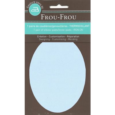Genouillères-coudières thermocollantes Frou-frou 8, x12,1cm Uni Bleu layette