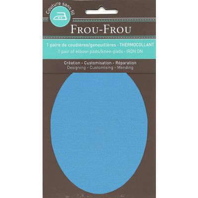 Genouillères-coudières thermocollantes Frou-frou 8, x12,1cm Uni Bleu