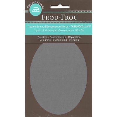 Genouillères-coudières thermocollantes Frou-frou 8, x12,1cm Uni Taupe