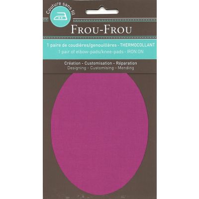 Genouillères-coudières thermocollantes Frou-frou 8, x12,1cm Uni Rose Camélia
