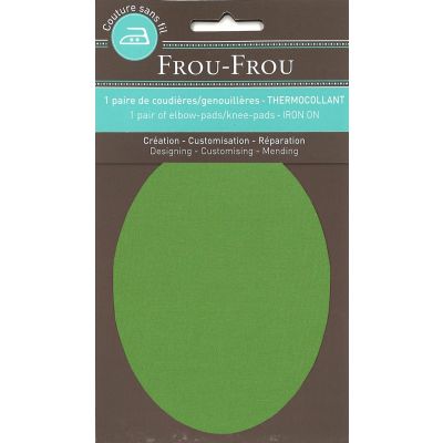 Genouillères-coudières thermocollantes Frou-frou 8, x12,1cm Uni Vert pomme