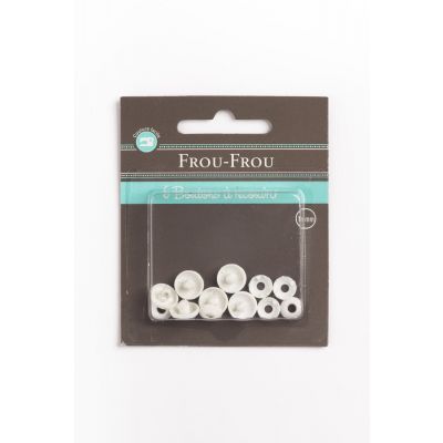 6 Boutons mercerie à recouvrir Blanc 11mm