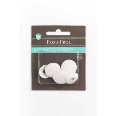 3 Boutons mercerie à recouvrir Blanc 23mm