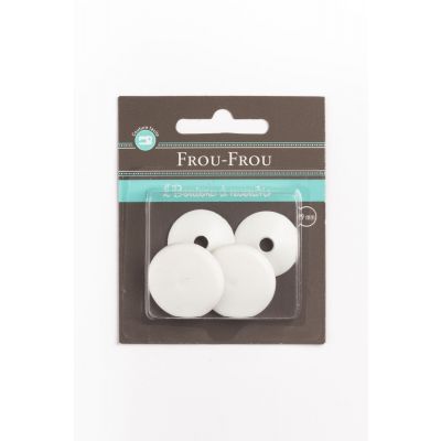 2 Boutons mercerie à recouvrir Blanc 29mm