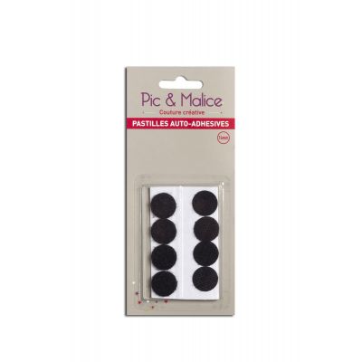4 PASTILLE ADHESIVE VELCRO 16MM NOIRES