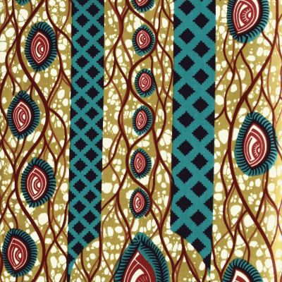 TISSU WAX 2019 N°9 HAUTE QUALITE Laize de 110cm - PRIX AU METRE